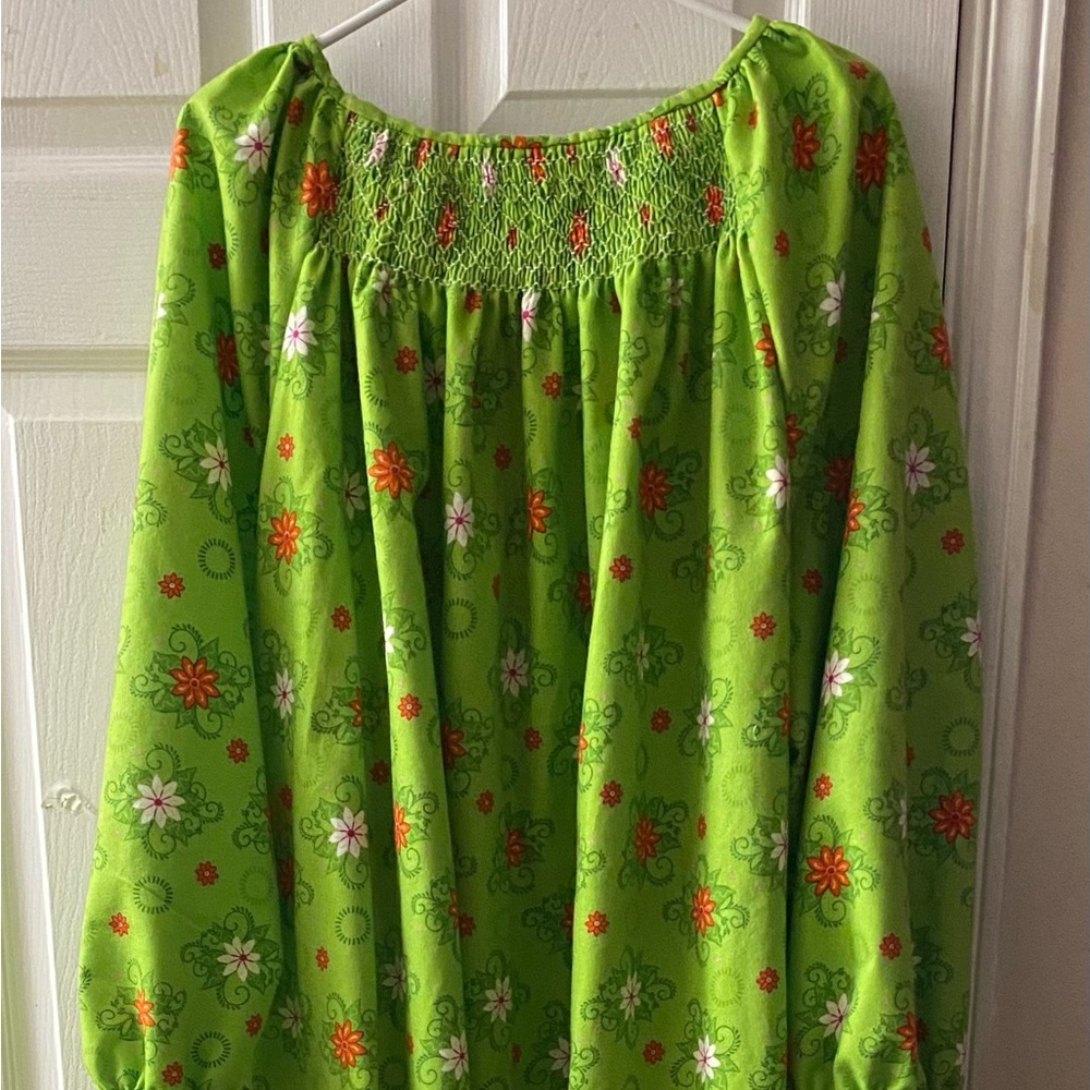 Smocked Flannel Nightgown